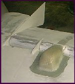 Glassed foam - note the elevator angle check template in place