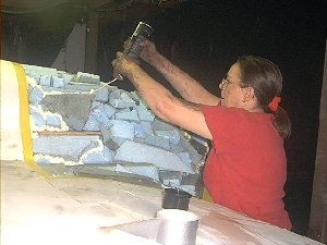 Char applying the Great Stuff