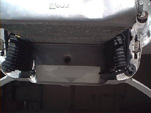 Radiator and twin oil coolers roughly in place