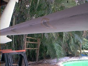 Plastic taped to the wing