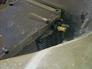 Radiator and twin oil coolers roughly in place