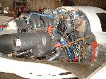 Entire right side. The black alternator like thing in the middle is the stock smog pump used for vacuum