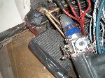 Intercooler. Looking down on the pop off valve & throttle body